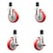 Service Caster 5 Inch 316SS Red Poly Swivel 1-3/4 Inch Expanding Stem Caster Brake SCC, 2PK SS316EX20S514-PPUB-RED-2-TLB-2-134 - alternate 1